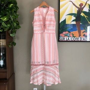 {FOXIEDOX} Clarissa Lace Trim A-line Midi Dress